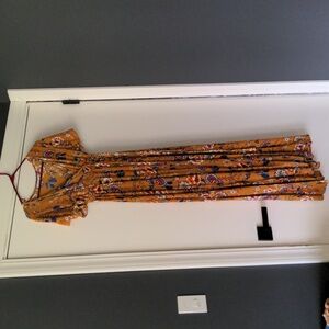 Maxi Wrap Dress Patrons of Peace Mustard Yellow Floral